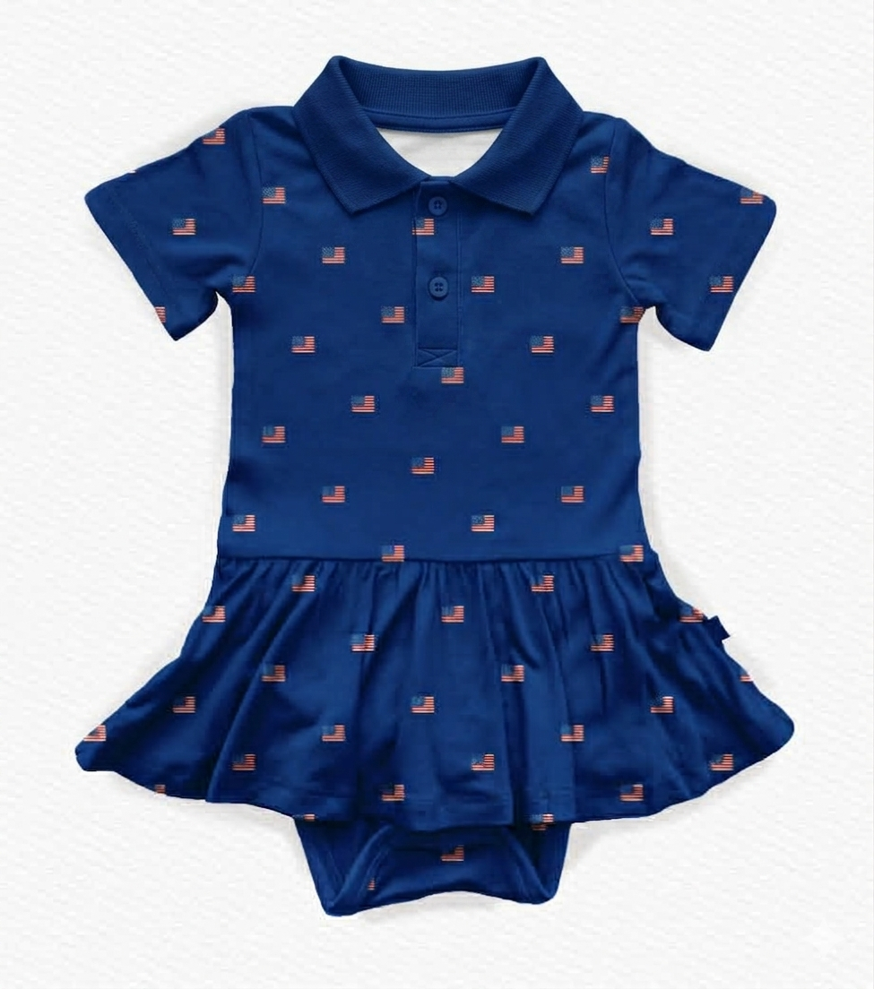Freedom Fairway Polo Bodysuit Twirl Dress - 4OJ Pre-Order