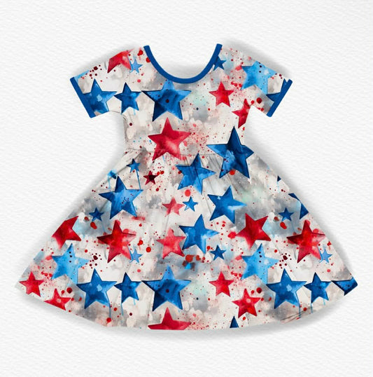 Red, White and Boom Girl's Twirl Dress - 4OJ Pre-Order