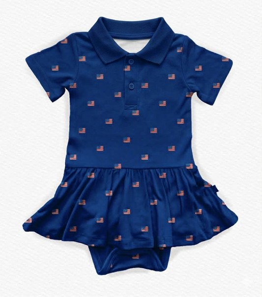 Freedom Fairway Polo Bodysuit Twirl Dress - 4OJ  Pre-Order